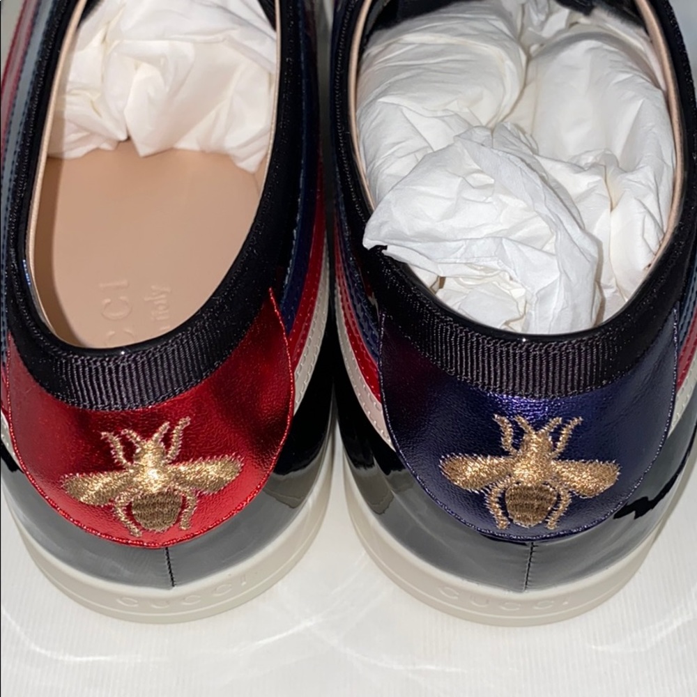 Gucci Men’s Patent Leather Falacer Sneakers - Picture 5 of 6